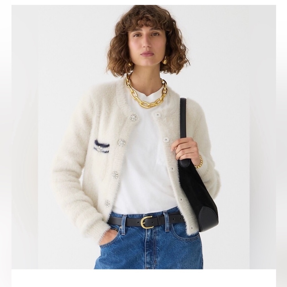 J crew Sweater lady jacket in brushed yarn NWT sz XS